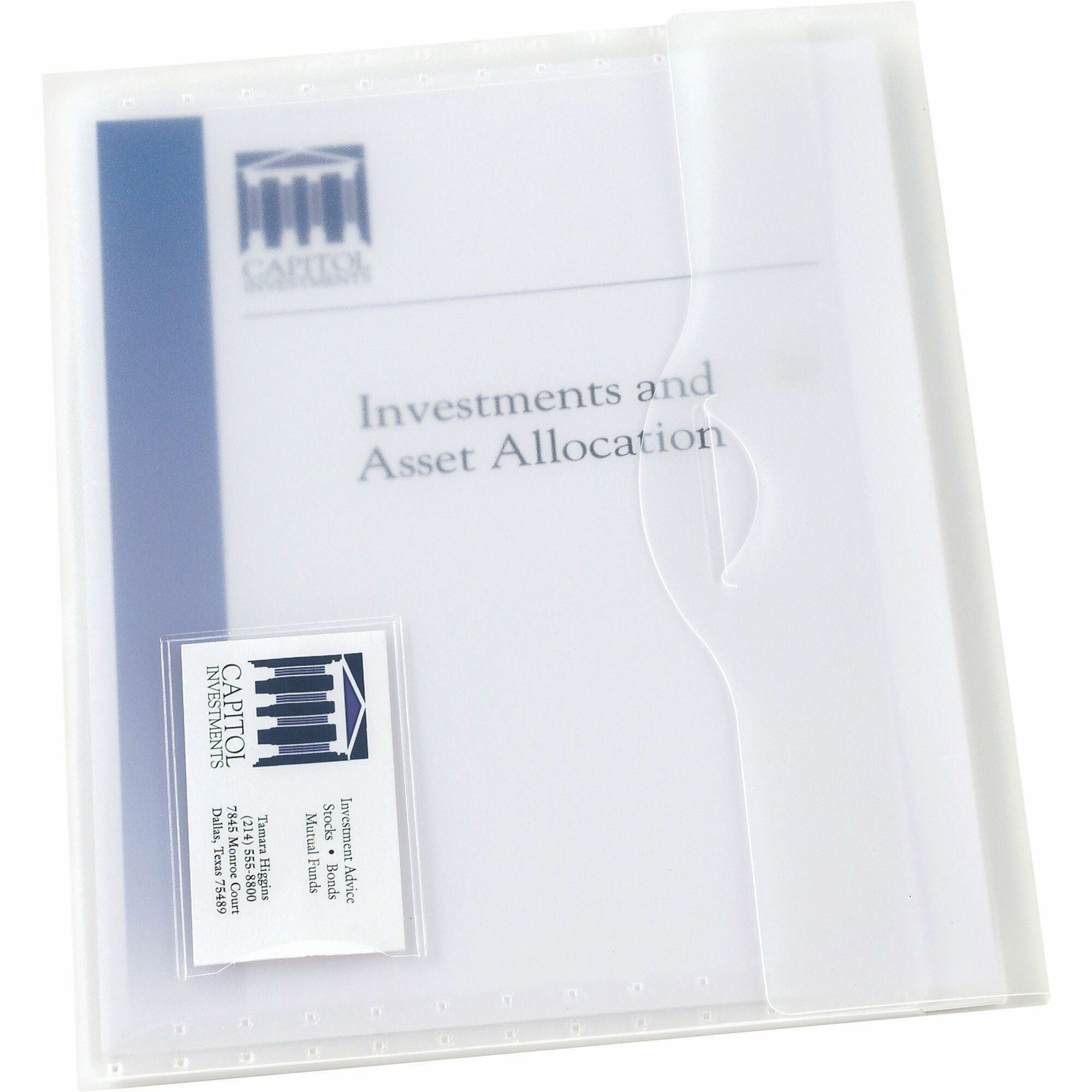 Translucent Document Wallets, Letter Size, Translucent Clear, 12/Box