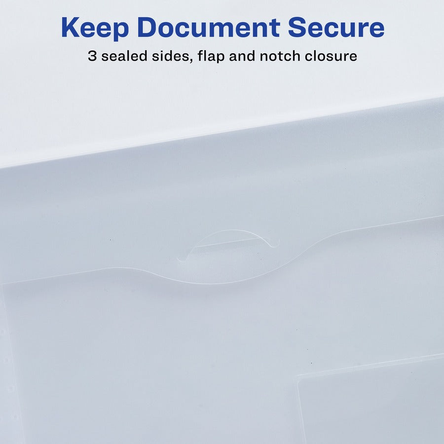 Translucent Document Wallets, Letter Size, Translucent Clear, 12/Box