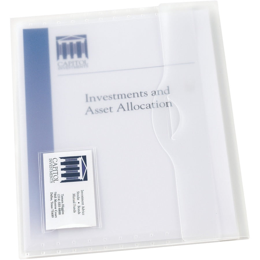 Translucent Document Wallets, Letter Size, Translucent Clear, 12/Box