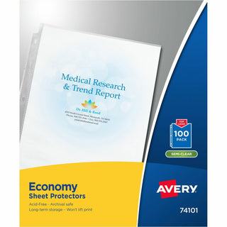 Top-Load Sheet Protector, Economy Gauge, Letter, Semi-Clear, 100/Box