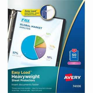 Top-Load Poly Sheet Protectors, Heavy Gauge, Letter, Diamond Clear, 50/Box