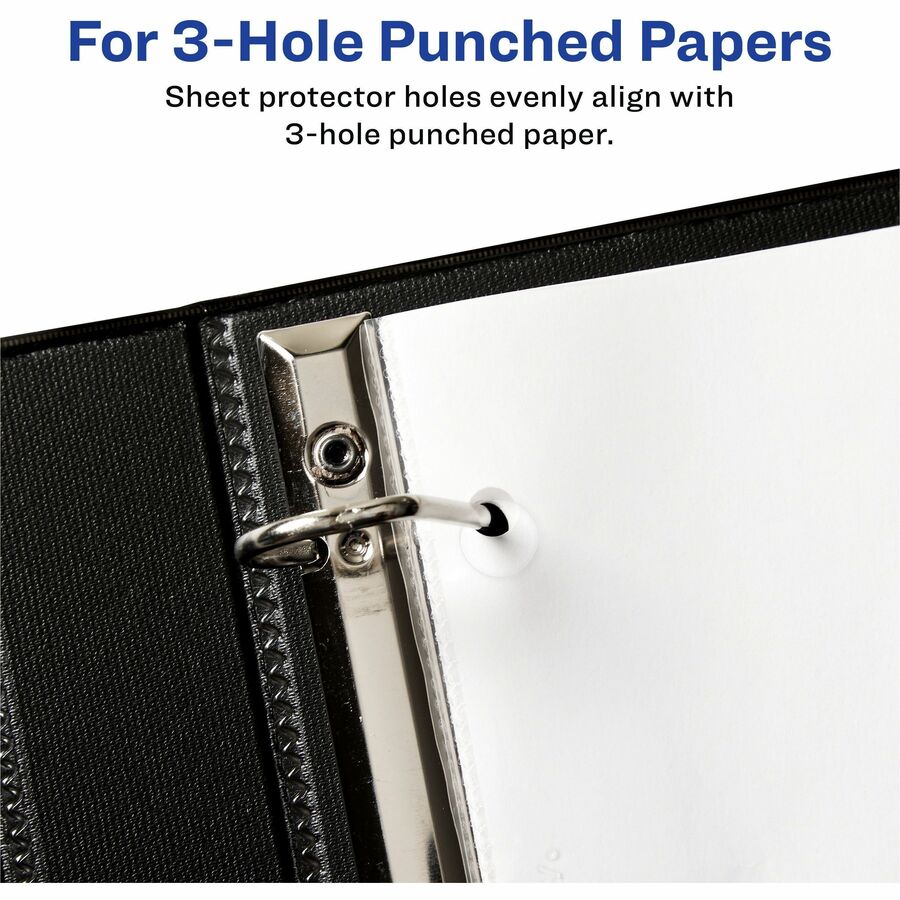 Top-Load Poly 3-Hole Punched Sheet Protectors, Letter, Diamond Clear, 50/Box