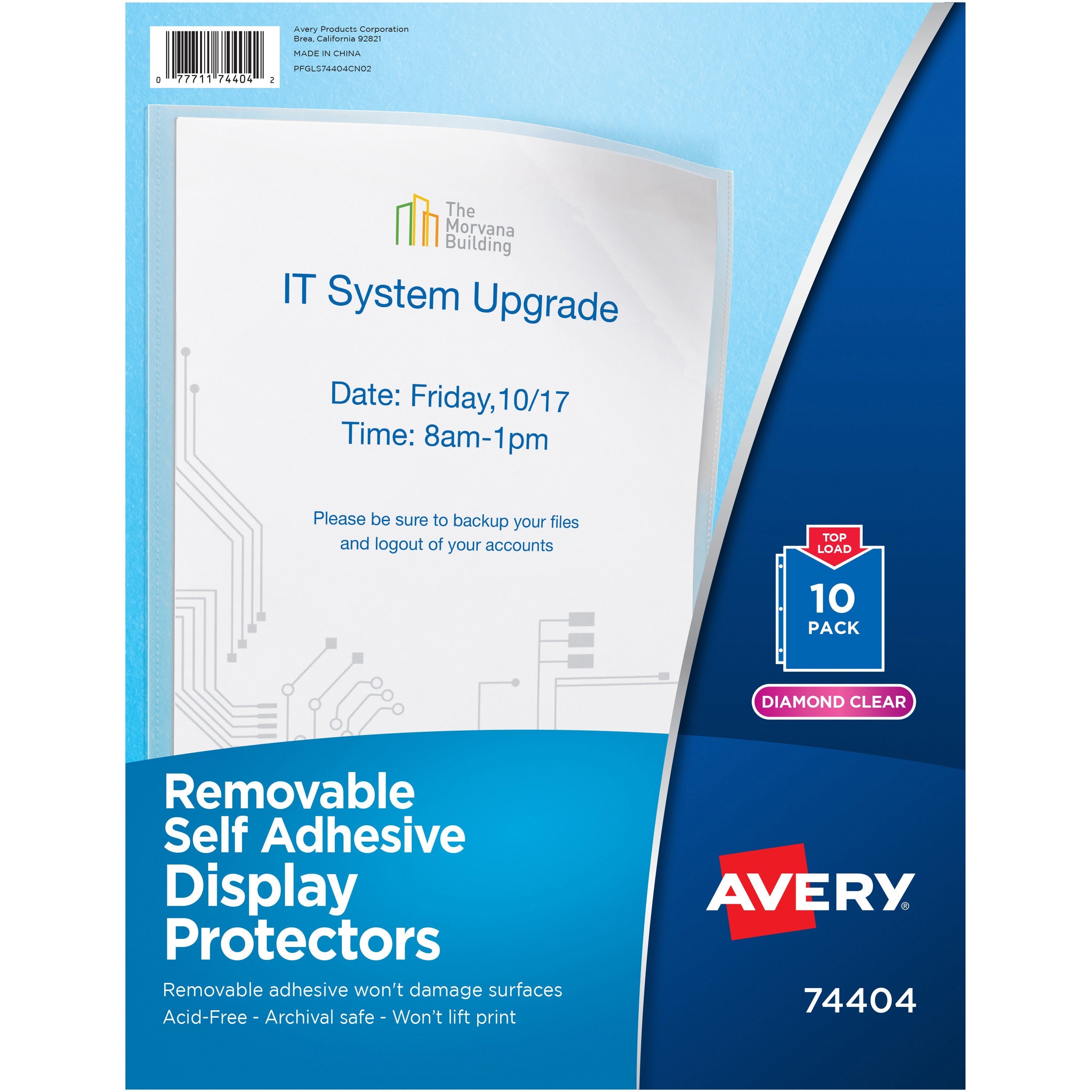 Top-Load Display Sheet Protectors, Letter, 10/Pack