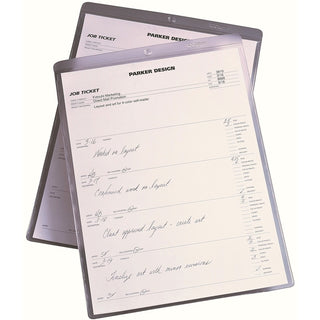 Job Ticket Holders, Heavy Gauge Vinyl, 9 x 12, Clear, 10/Pack