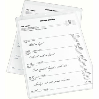 Job Ticket Holders, Heavy Gauge Vinyl, 9 x 12, Clear, 10/Pack