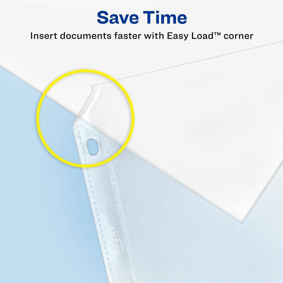 Avery Heavyweight Sheet Protectors -Acid-free - Sheet Capacity - For Letter 8 1/2" x 11" Sheet - Ring Binder - Top Loading - Diamond Clear - Polypropylene - 25 / Pack