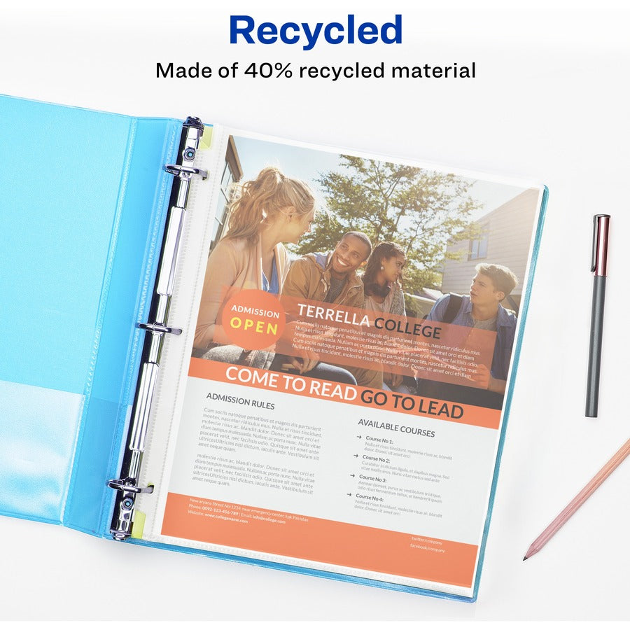 Top-Load Recycled Polypropylene Sheet Protector, Semi-Clear, 100/Box