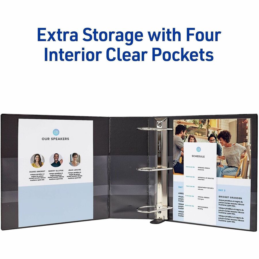 Heavy-Duty View Binder with DuraHinge and Locking One Touch EZD Rings, 3 Rings, 4" Capacity, 11 x 8.5, White
