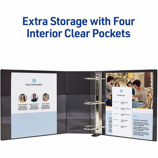 Heavy-Duty View Binder with DuraHinge and Locking One Touch EZD Rings, 3 Rings, 4" Capacity, 11 x 8.5, White