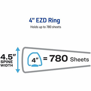Heavy-Duty View Binder with DuraHinge and Locking One Touch EZD Rings, 3 Rings, 4" Capacity, 11 x 8.5, White