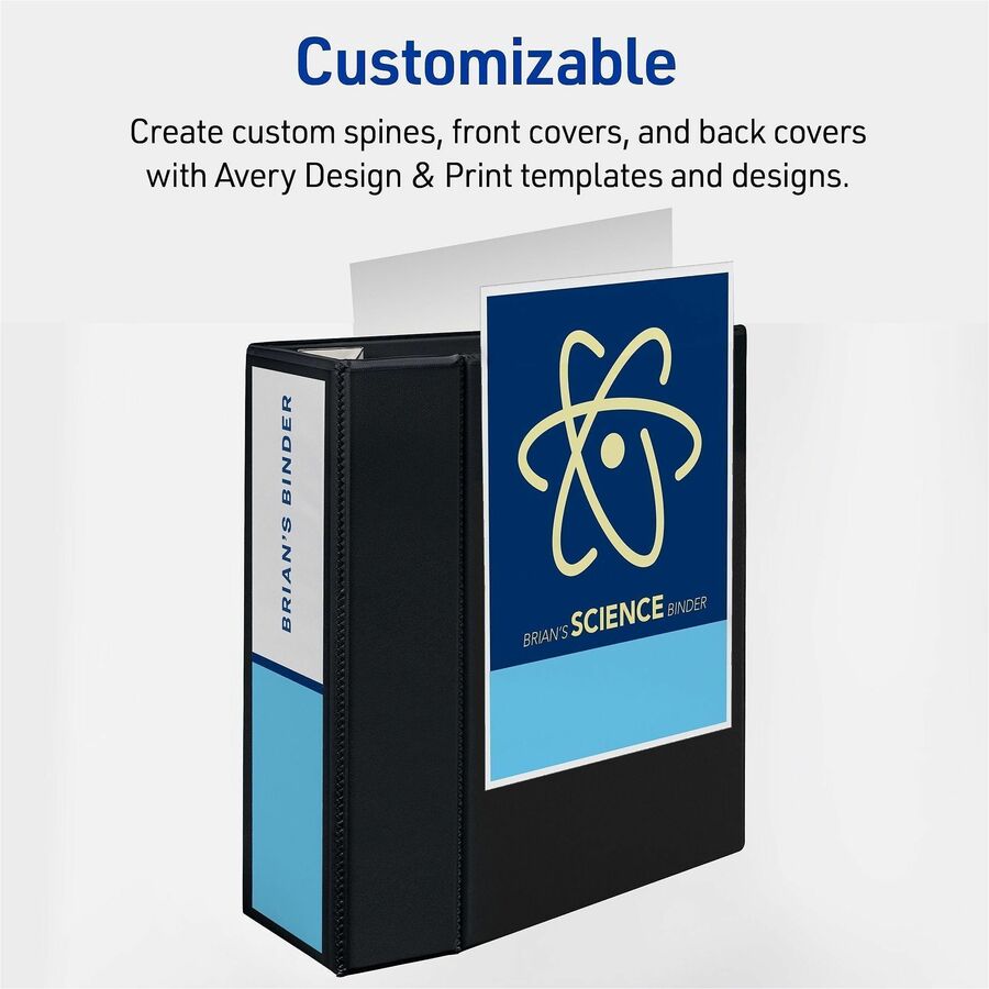 Heavy-Duty View Binder with DuraHinge and Locking One Touch EZD Rings, 3 Rings, 5" Capacity, 11 x 8.5, White