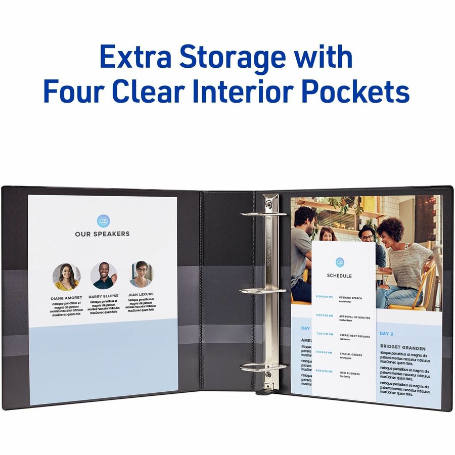 Heavy-Duty View Binder with DuraHinge and Locking One Touch EZD Rings, 3 Rings, 3" Capacity, 11 x 8.5, White