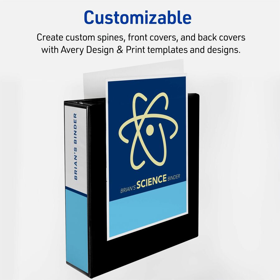 Heavy-Duty View Binder with DuraHinge and Locking One Touch EZD Rings, 3 Rings, 3" Capacity, 11 x 8.5, White