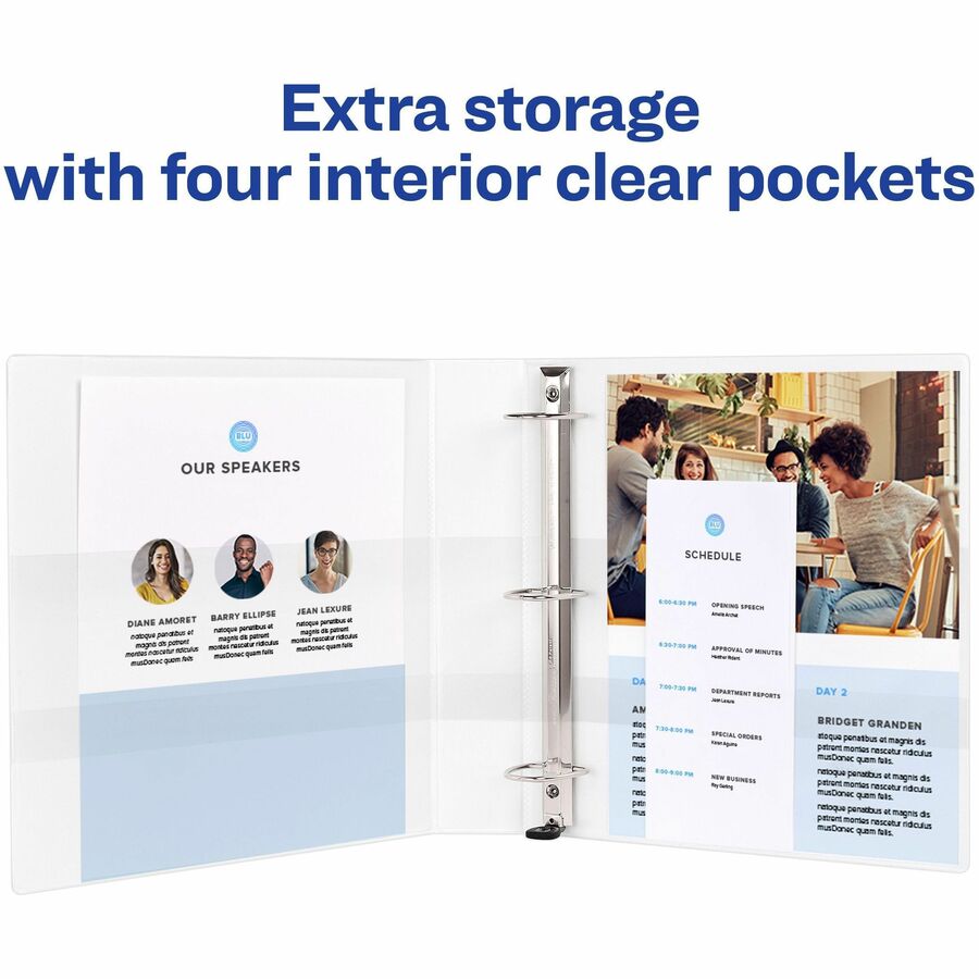 Heavy-Duty View Binder with DuraHinge and One Touch EZD Rings, 3 Rings, 1.5" Capacity, 11 x 8.5, White