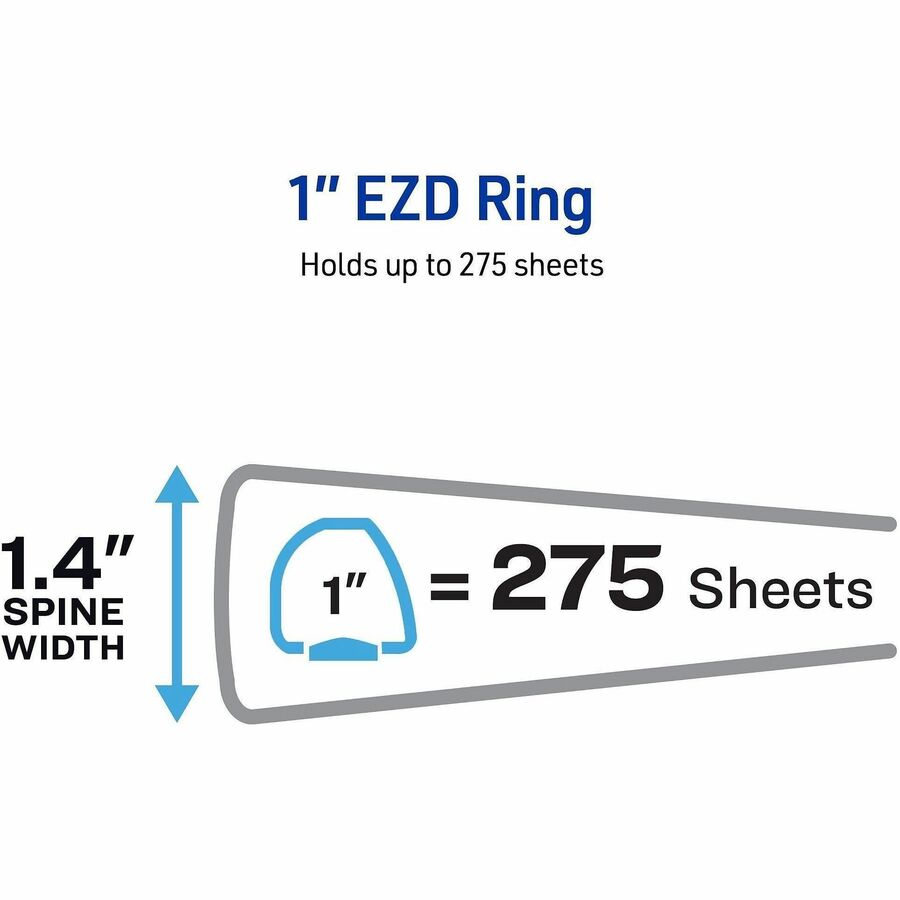 Heavy-Duty View Binder with DuraHinge and One Touch EZD Rings, 3 Rings, 1" Capacity, 11 x 8.5, White
