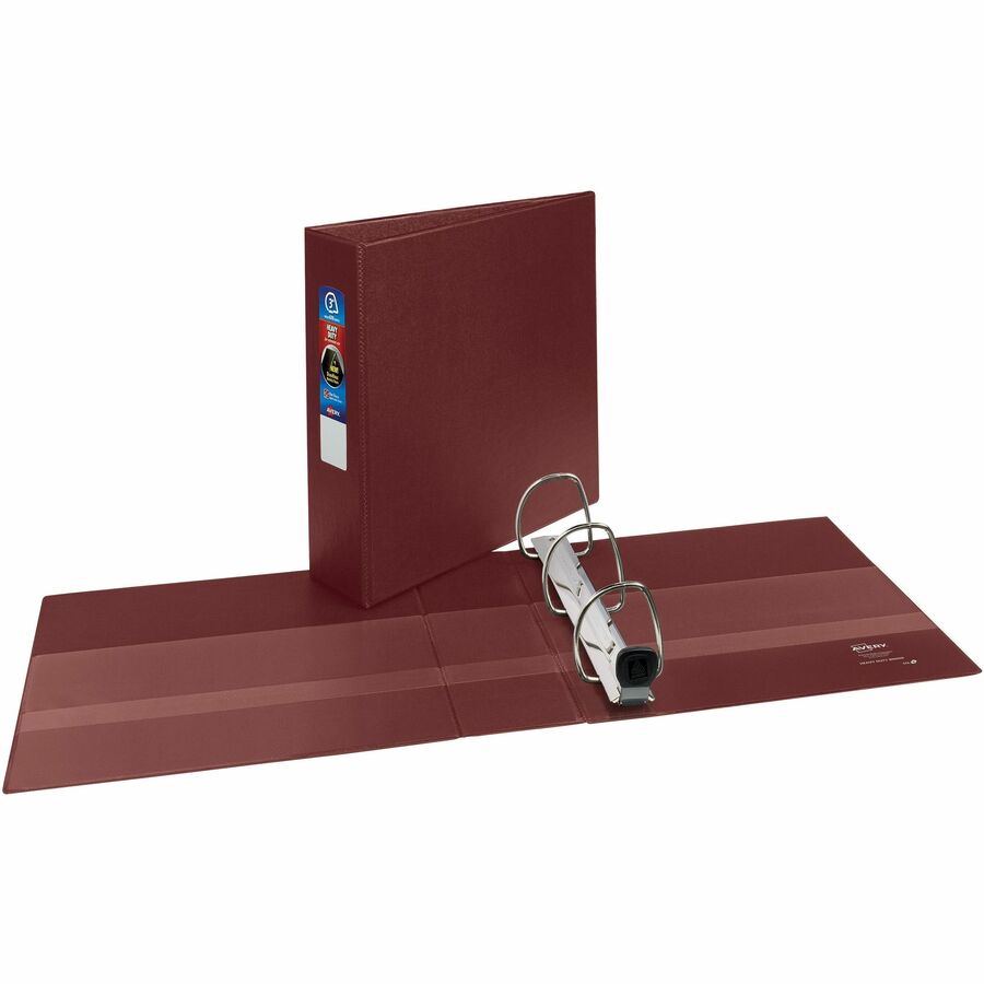 Heavy-Duty Non-View Binder with DuraHinge and Locking One Touch EZD Rings, 3 Rings, 3" Capacity, 11 x 8.5, Maroon