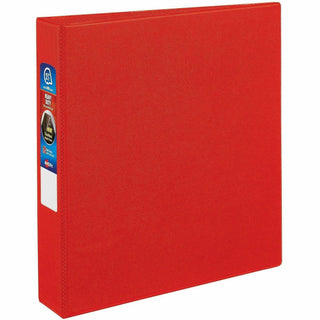 Heavy-Duty Non-View Binder with DuraHinge and One Touch EZD Rings, 3 Rings, 1.5" Capacity, 11 x 8.5, Red