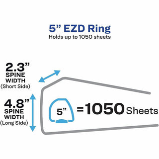 Heavy-Duty Non-View Binder with DuraHinge, Locking One Touch EZD Rings and Thumb Notch, 3 Rings, 5" Capacity, 11 x 8.5, Red
