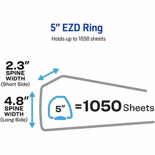 Heavy-Duty View Binder with DuraHinge and Locking One Touch EZD Rings, 3 Rings, 5" Capacity, 11 x 8.5, Black