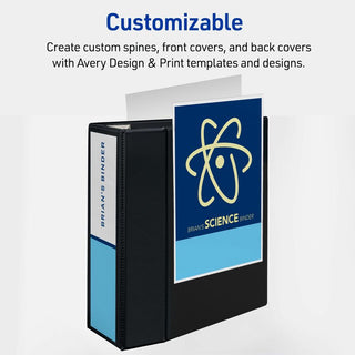 Heavy-Duty View Binder with DuraHinge and Locking One Touch EZD Rings, 3 Rings, 5" Capacity, 11 x 8.5, Black