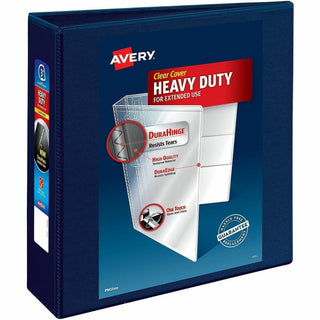 Heavy-Duty View Binder with DuraHinge and Locking One Touch EZD Rings, 3 Rings, 3" Capacity, 11 x 8.5, Navy Blue