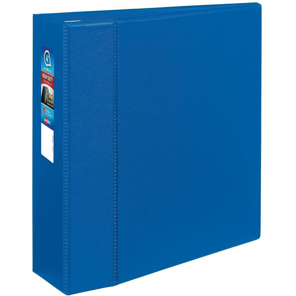Heavy-Duty Non-View Binder with DuraHinge and Locking One Touch EZD Rings, 3 Rings, 4" Capacity, 11 x 8.5, Blue