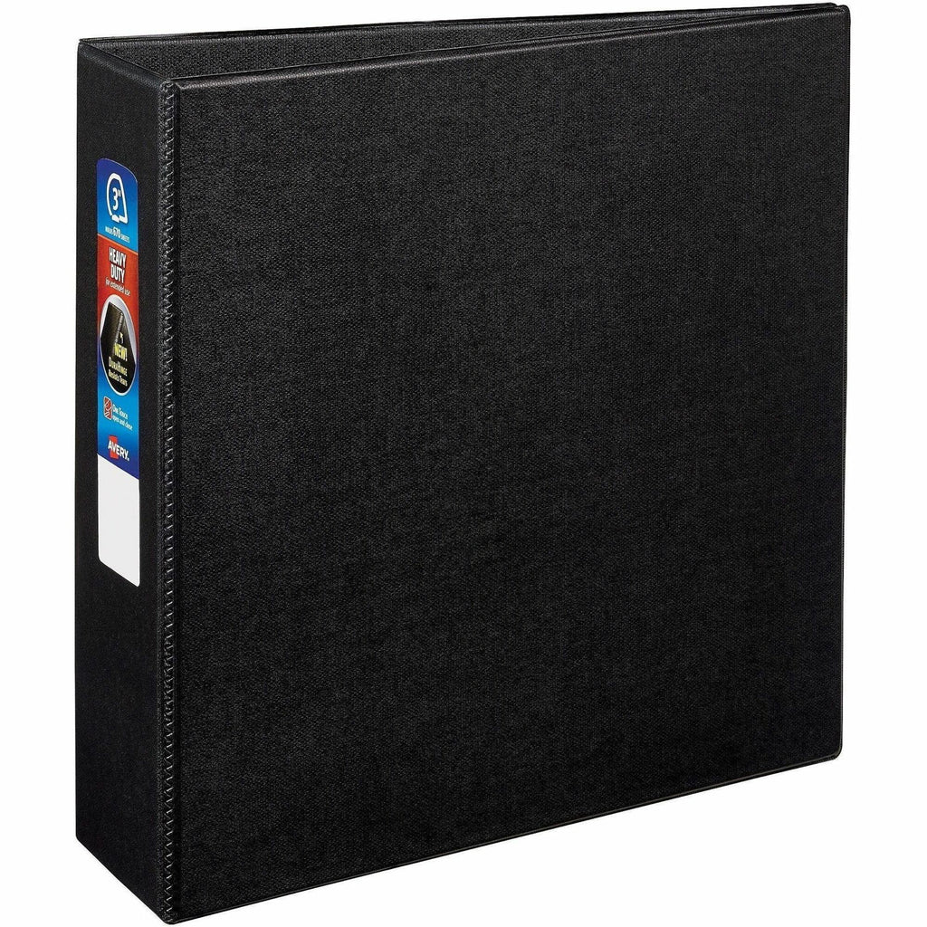 Heavy-Duty Non-View Binder with DuraHinge and Locking One Touch EZD Rings, 3 Rings, 3" Capacity, 11 x 8.5, Black