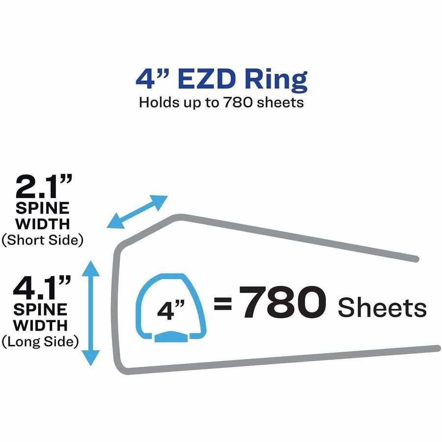 Heavy-Duty Non-View Binder with DuraHinge and Locking One Touch EZD Rings, 3 Rings, 4" Capacity, 11 x 8.5, Black