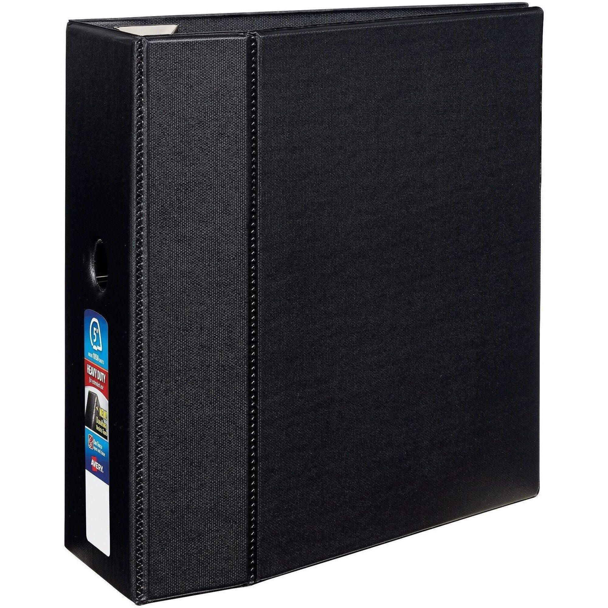 Heavy-Duty Non-View Binder with DuraHinge, Locking One Touch EZD Rings and Thumb Notch, 3 Rings, 5" Capacity, 11 x 8.5, Black