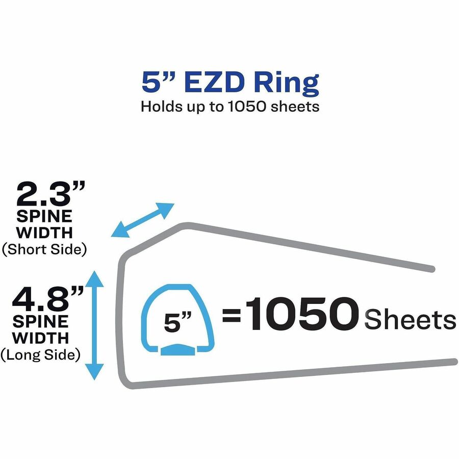 Heavy-Duty Non-View Binder with DuraHinge, Locking One Touch EZD Rings and Thumb Notch, 3 Rings, 5" Capacity, 11 x 8.5, Black