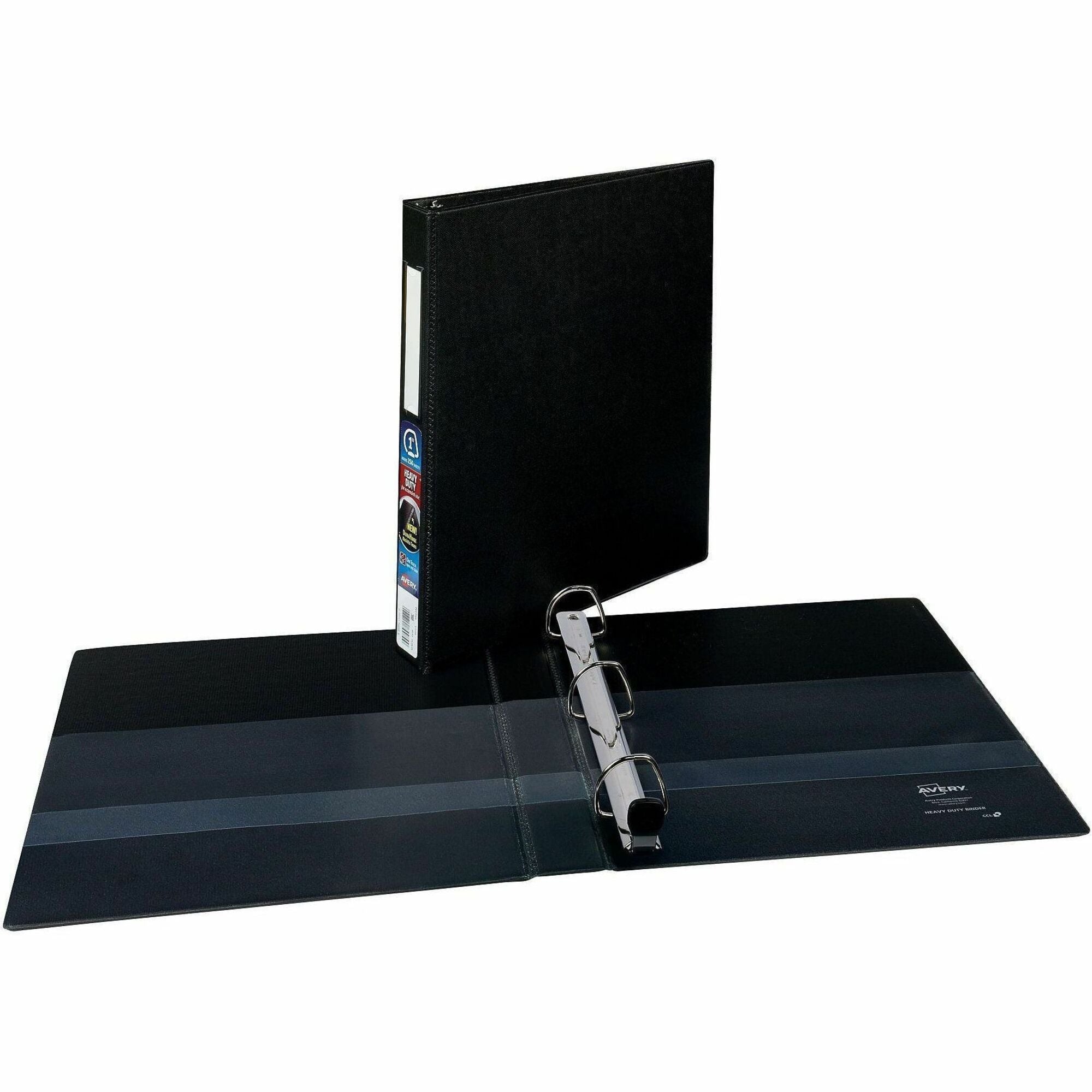 Heavy-Duty Non-View Binder with DuraHinge and One Touch EZD Rings, 3 Rings, 1" Capacity, 11 x 8.5, Black
