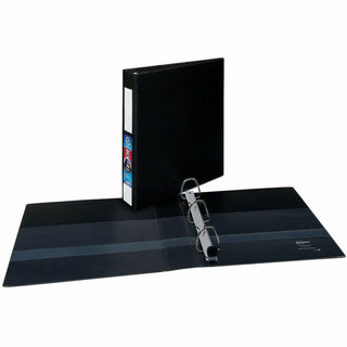 Heavy-Duty Non-View Binder with DuraHinge and One Touch EZD Rings, 3 Rings, 1.5" Capacity, 11 x 8.5, Black