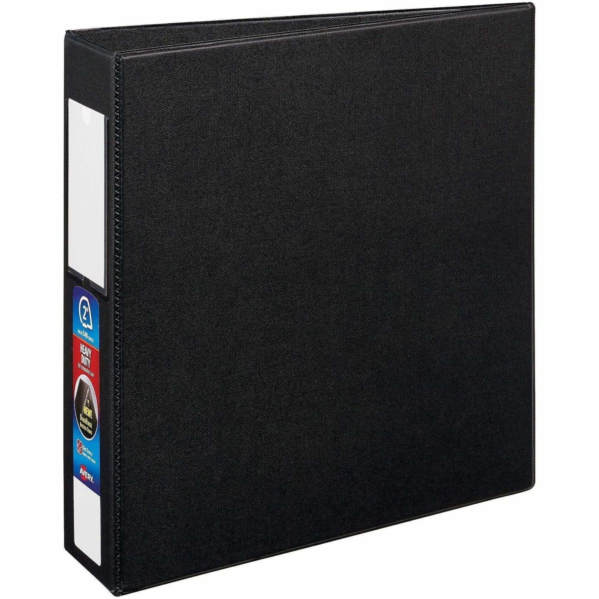 Heavy-Duty Non-View Binder with DuraHinge and One Touch EZD Rings, 3 Rings, 2" Capacity, 11 x 8.5, Black