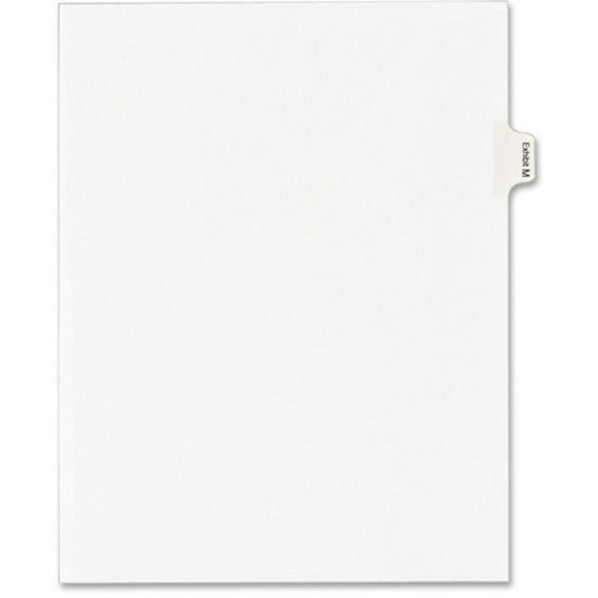 Avery Index Divider - 25 x Divider(s) - Side Tab(s) - Exhibit M - 1 Tab(s)/Set - 8.5" Divider Width x 11" Divider Length - Legal - 8.50" Width x 11" Length - White Paper Divider - Recycled - 1 - 