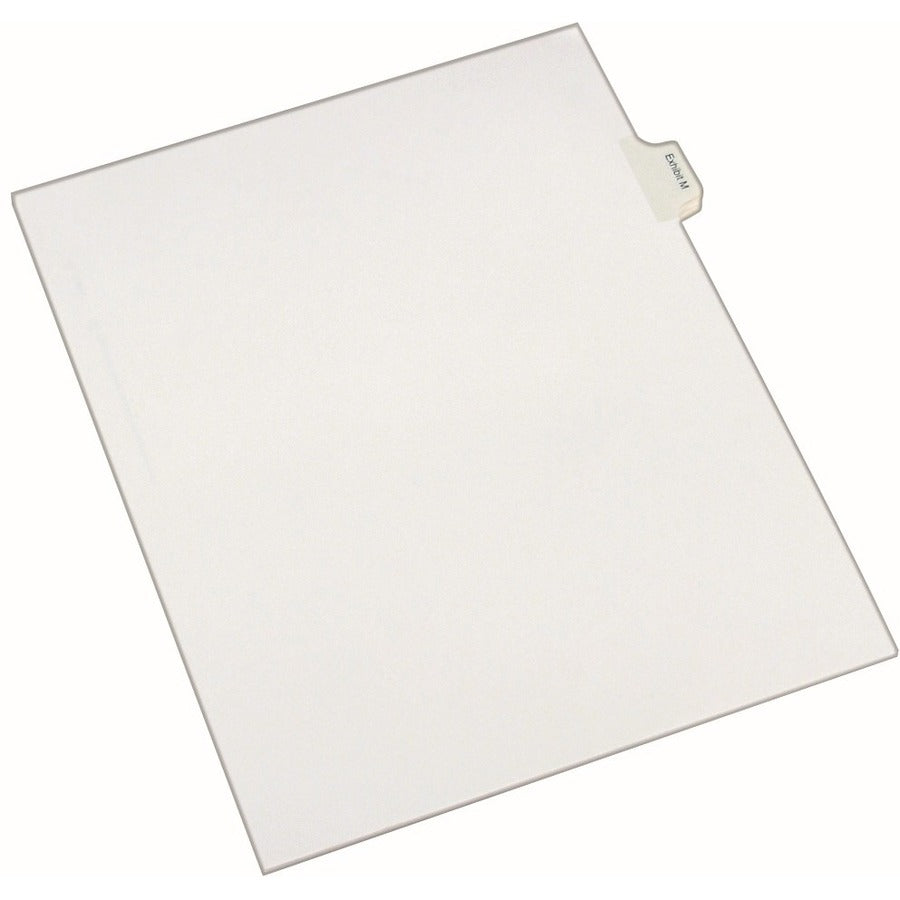 Avery Index Divider - 25 x Divider(s) - Side Tab(s) - Exhibit M - 1 Tab(s)/Set - 8.5" Divider Width x 11" Divider Length - Legal - 8.50" Width x 11" Length - White Paper Divider - Recycled - 1 - 