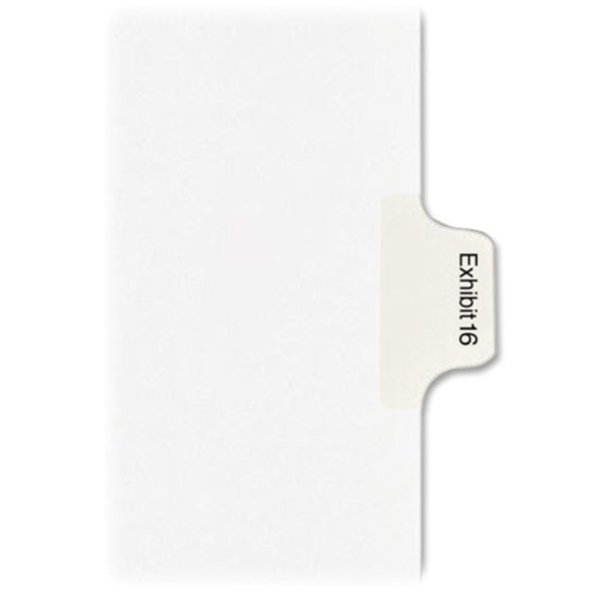 Avery Index Divider - 25 x Divider(s) - Side Tab(s) - Exhibit 16 - 1 Tab(s)/Set - 8.5" Divider Width x 11" Divider Length - Legal - 8.50" Width x 11" Length - White Paper Divider - Recycled - 1 - 