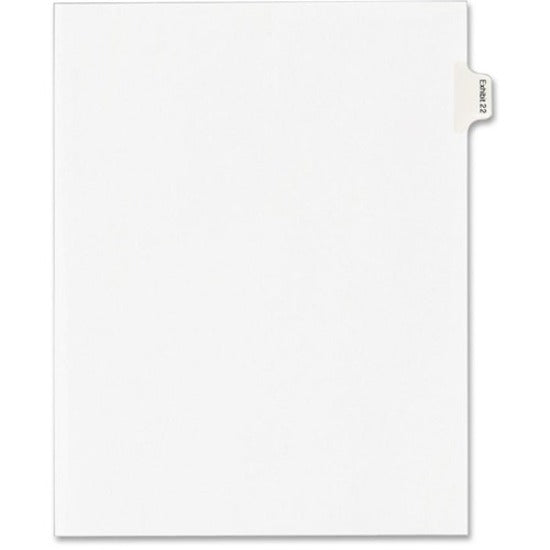 Avery Index Divider - 25 x Divider(s) - Side Tab(s) - Exhibit 22 - 1 Tab(s)/Set - 8.5" Divider Width x 11" Divider Length - Legal - 8.50" Width x 11" Length - White Paper Divider - Recycled - 1 - 