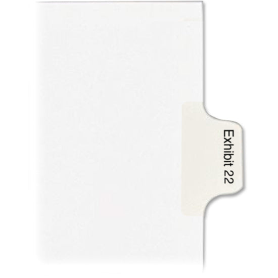 Avery Index Divider - 25 x Divider(s) - Side Tab(s) - Exhibit 22 - 1 Tab(s)/Set - 8.5" Divider Width x 11" Divider Length - Legal - 8.50" Width x 11" Length - White Paper Divider - Recycled - 1 - 