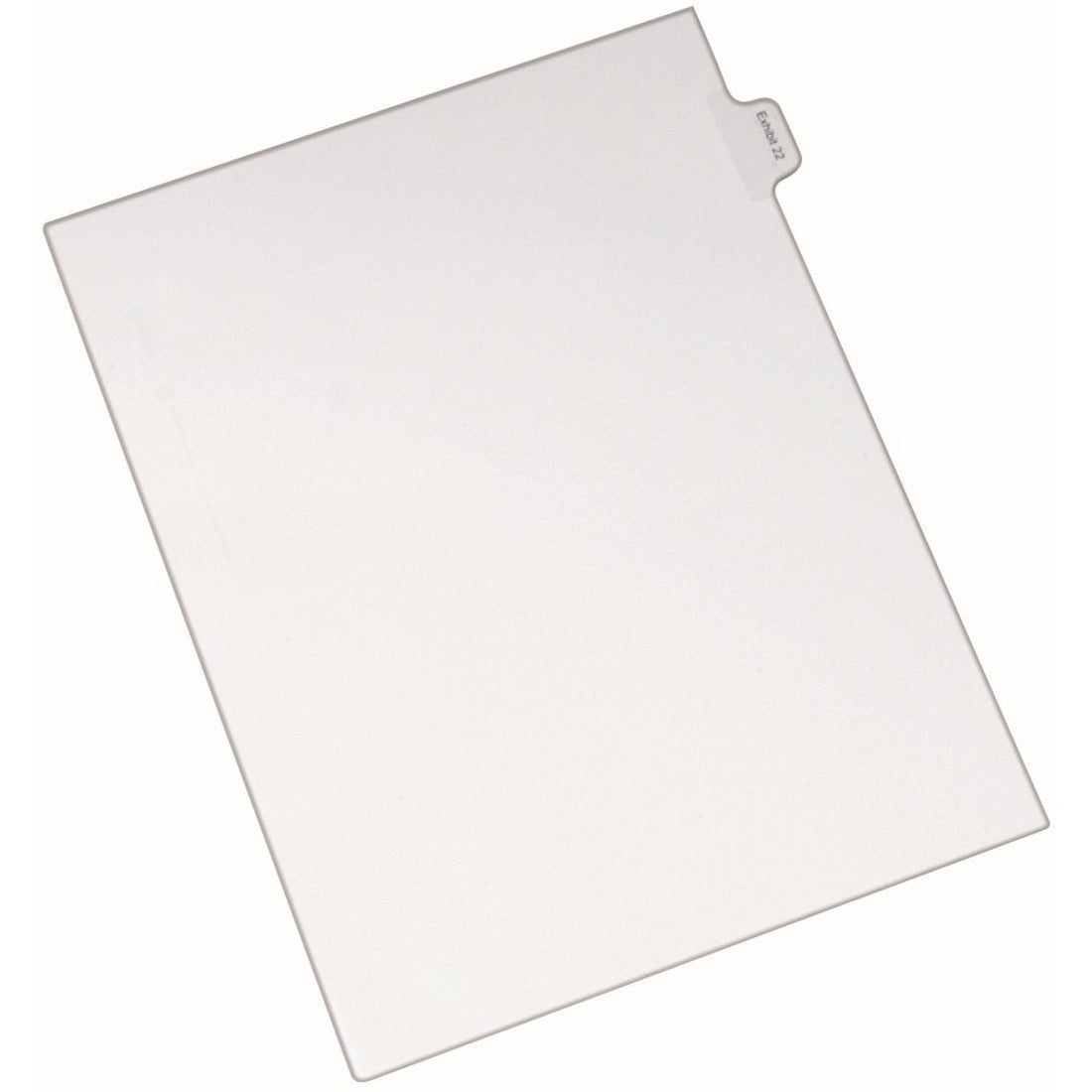 Avery Index Divider - 25 x Divider(s) - Side Tab(s) - Exhibit 22 - 1 Tab(s)/Set - 8.5" Divider Width x 11" Divider Length - Legal - 8.50" Width x 11" Length - White Paper Divider - Recycled - 1 - 