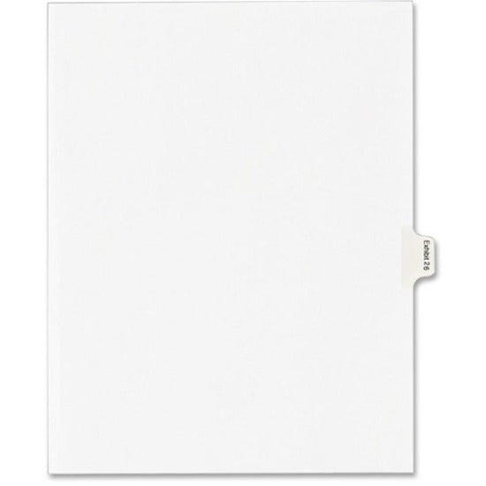 Avery Index Divider - 25 x Divider(s) - Side Tab(s) - Exhibit 26 - 1 Tab(s)/Set - 8.5" Divider Width x 11" Divider Length - Letter - 8.50" Width x 11" Length - White Paper Divider - Recycled - 1 - 