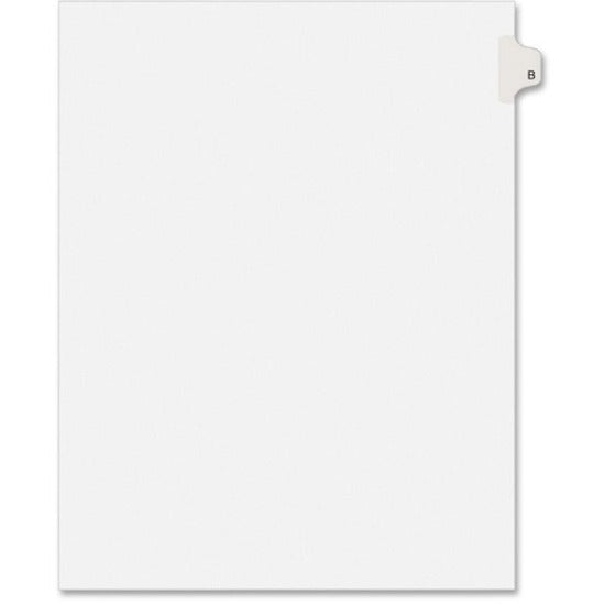 Avery Side Tab Individual Legal Dividers - 25 x Divider(s) - Side Tab(s) - B - 1 Tab(s)/Set - 8.5" Divider Width x 11" Divider Length - Letter - 8.50" Width x 11" Length - Paper Divider - White Tab(s) - Recycled - 1 - 