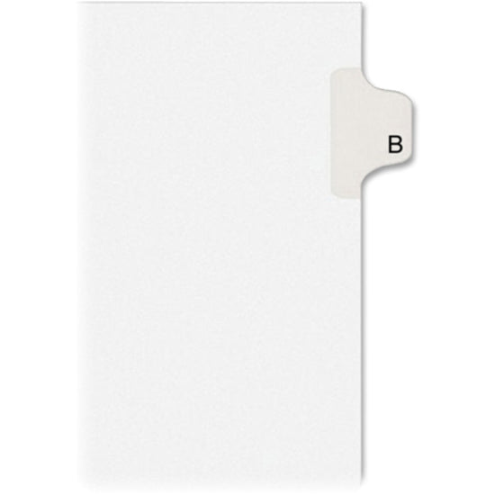 Avery Side Tab Individual Legal Dividers - 25 x Divider(s) - Side Tab(s) - B - 1 Tab(s)/Set - 8.5" Divider Width x 11" Divider Length - Letter - 8.50" Width x 11" Length - Paper Divider - White Tab(s) - Recycled - 1 - 