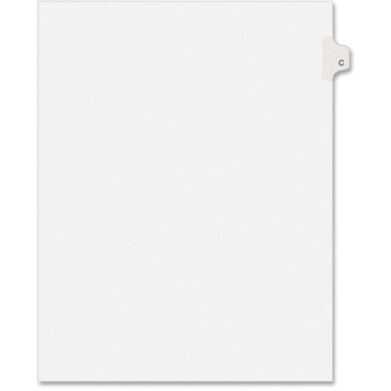 Avery Side Tab Individual Legal Dividers - 25 x Divider(s) - Side Tab(s) - C - 1 Tab(s)/Set - 8.5" Divider Width x 11" Divider Length - Letter - 8.50" Width x 11" Length - White Paper Divider - Recycled - 1 - 