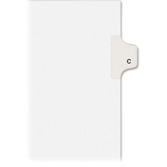Avery Side Tab Individual Legal Dividers - 25 x Divider(s) - Side Tab(s) - C - 1 Tab(s)/Set - 8.5" Divider Width x 11" Divider Length - Letter - 8.50" Width x 11" Length - White Paper Divider - Recycled - 1 - 