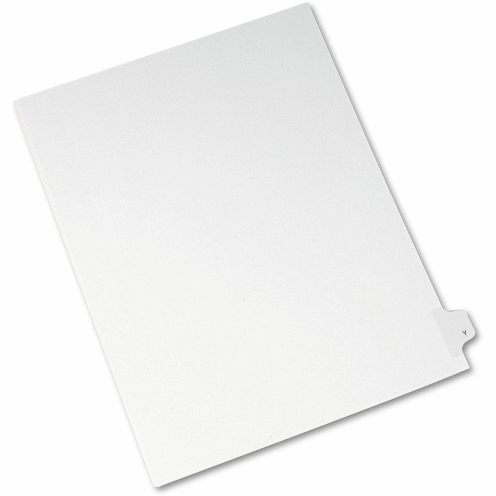 Avery Side Tab Individual Legal Dividers - 25 x Divider(s) - Side Tab(s) - Y - 1 Tab(s)/Set - 8.5" Divider Width x 11" Divider Length - Letter - 8.50" Width x 11" Length - White Paper Divider - Recycled - 1