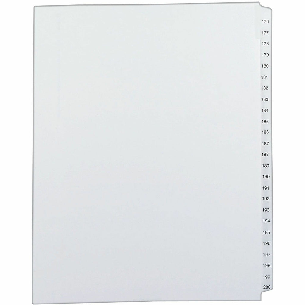 Avery Allstate Style Collated Legal Dividers - 1 x Divider(s) - Side Tab(s) - 176-200 - 25 Tab(s)/Set - 8.5" Divider Width x 11" Divider Length - Letter - 8.50" Width x 11" Length - White Paper Divider - Recycled - 1