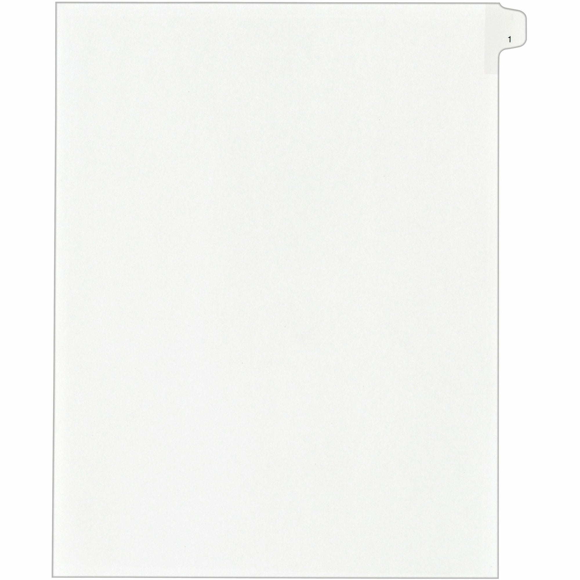 Preprinted Legal Exhibit Side Tab Index Dividers, Allstate Style, 10-Tab, 1, 11 x 8.5, White, 25/Pack