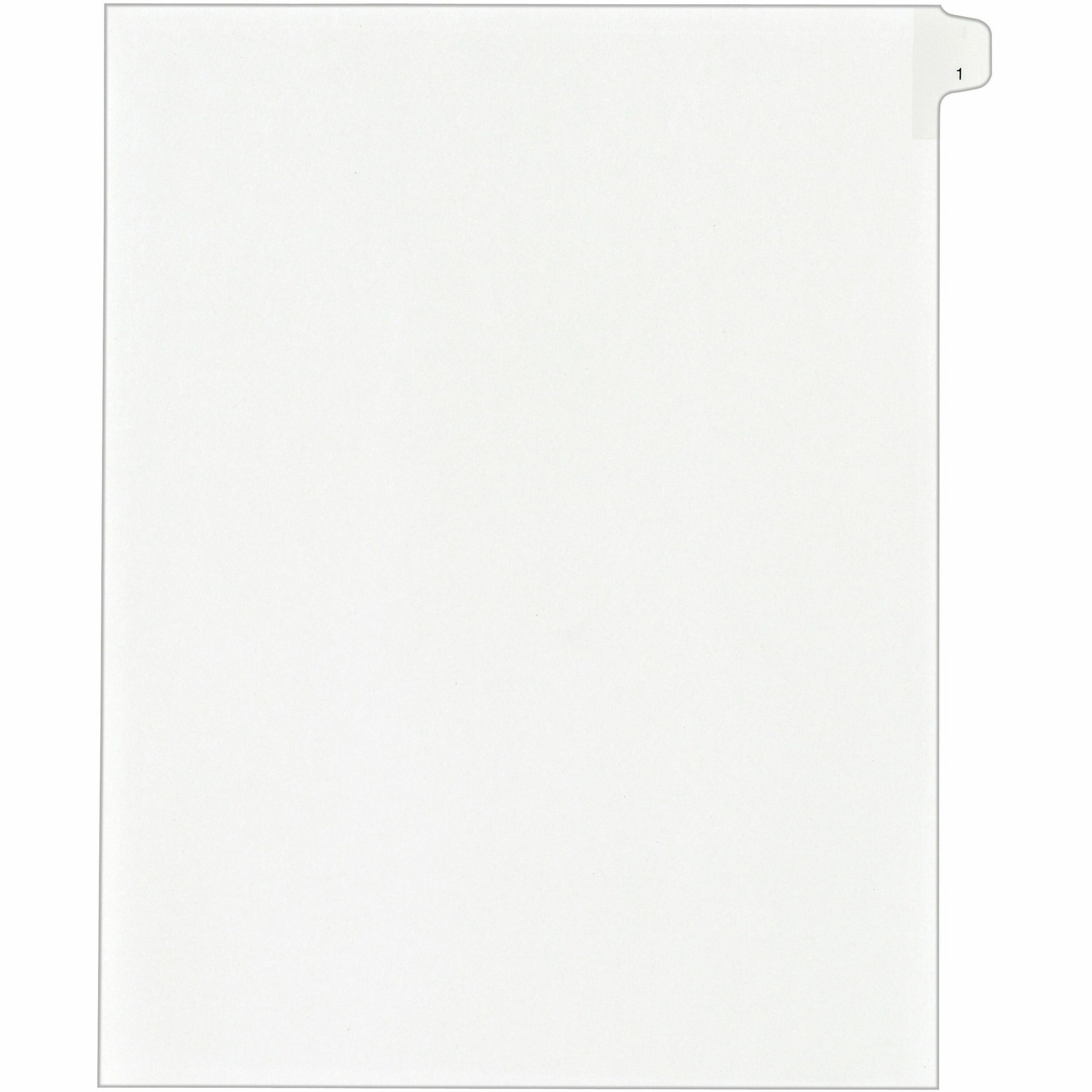 Preprinted Legal Exhibit Side Tab Index Dividers, Allstate Style, 10-Tab, 1, 11 x 8.5, White, 25/Pack
