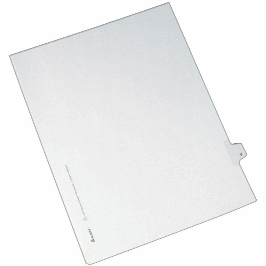 Avery Alllstate Style Individual Legal Dividers - 25 x Divider(s) - Side Tab(s) - 6 - 1 Tab(s)/Set - 8.5" Divider Width x 11" Divider Length - Letter - 8.50" Width x 11" Length - White Paper Divider - Recycled - 1