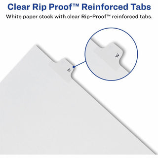 Avery Alllstate Style Individual Legal Dividers - 25 x Divider(s) - Side Tab(s) - 6 - 1 Tab(s)/Set - 8.5" Divider Width x 11" Divider Length - Letter - 8.50" Width x 11" Length - White Paper Divider - Recycled - 1